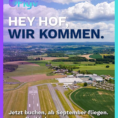 Ab September 2025: Fliegen mit FlyV ab Hof